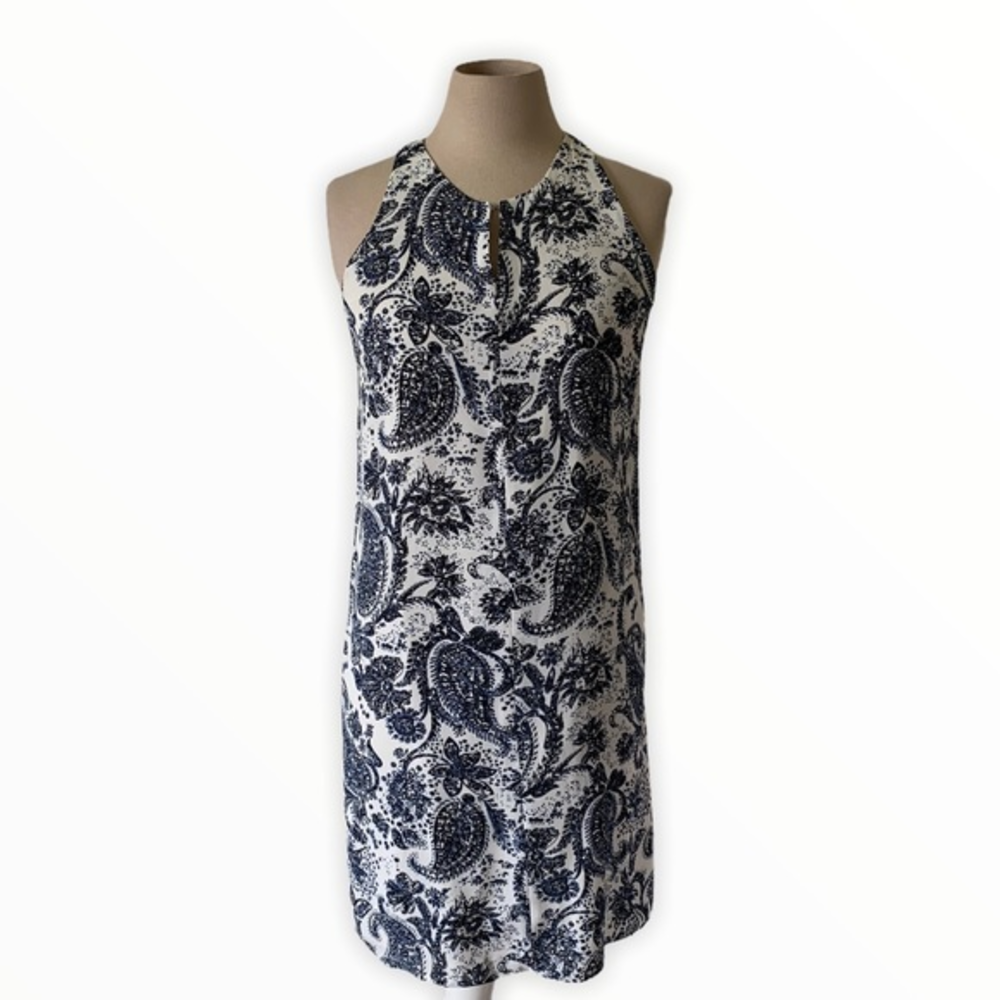 The limited paisley print‎ halter mini shift dress